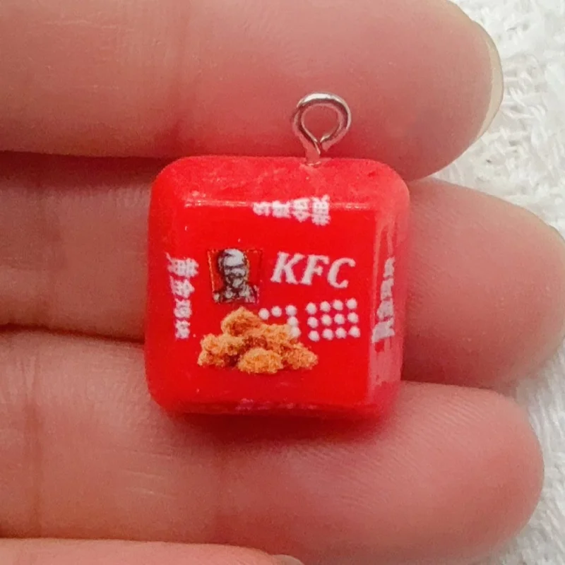 10pcs cartoon resin food bag keychain, suitable for bag decoration, the best choice for gifts view 2