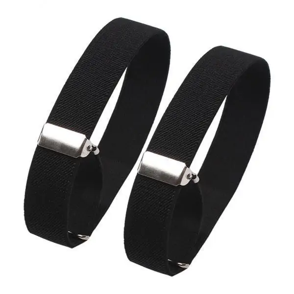 Elastic Arm Sleeve Holders Adjustable Shirt Garter Suspenders Black Cuff Bands for Business Men Actors