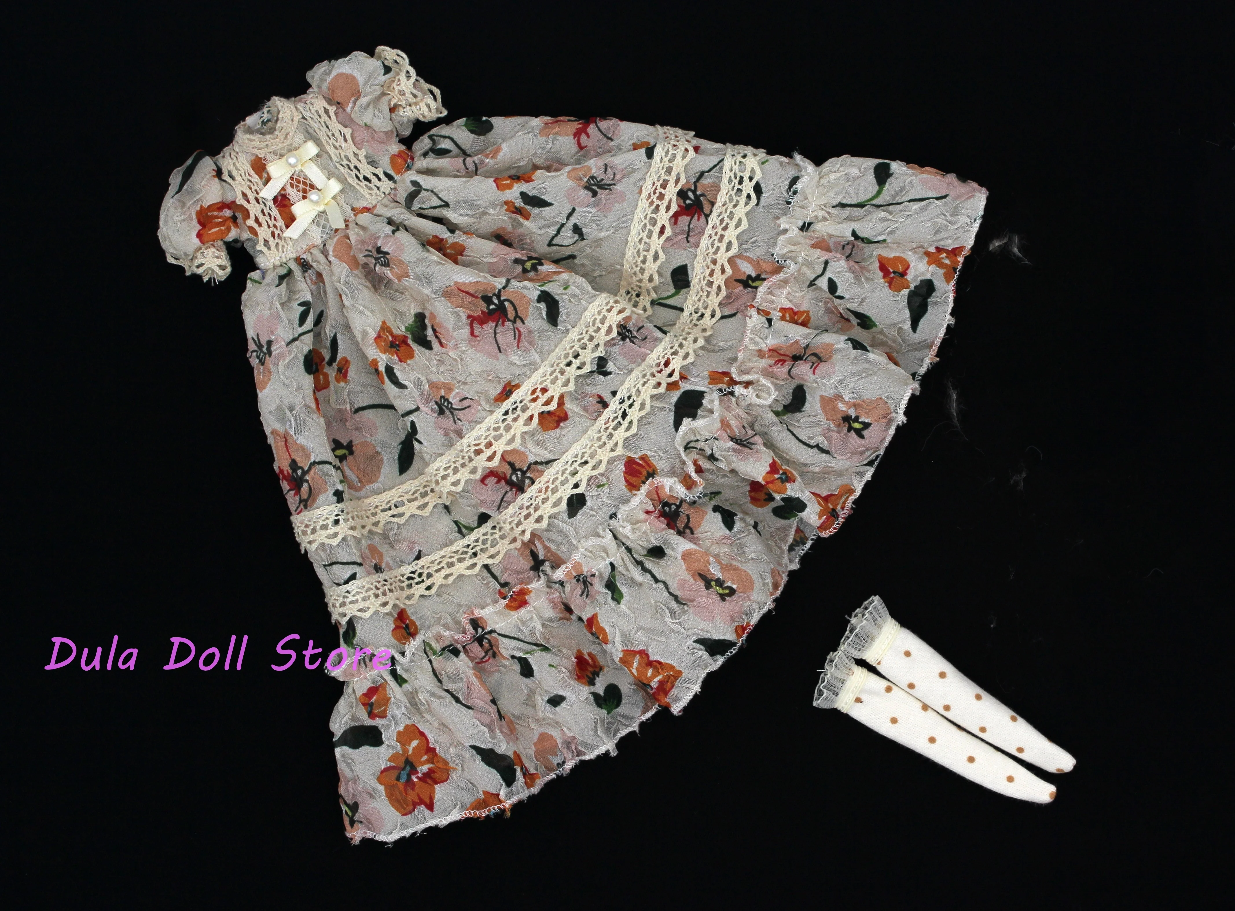 デュラ人形の服ブライス花柄ロングスカート ob24 ob22 Landazz landdoudou ob24 ob22 Bjd 人形