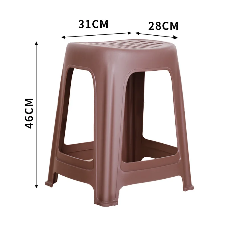 D82 sgabello in plastica panca ispessita moda sgabello quadrato tavolo da pranzo sgabello alto semplice strisce di gomma cotte sgabello creativo