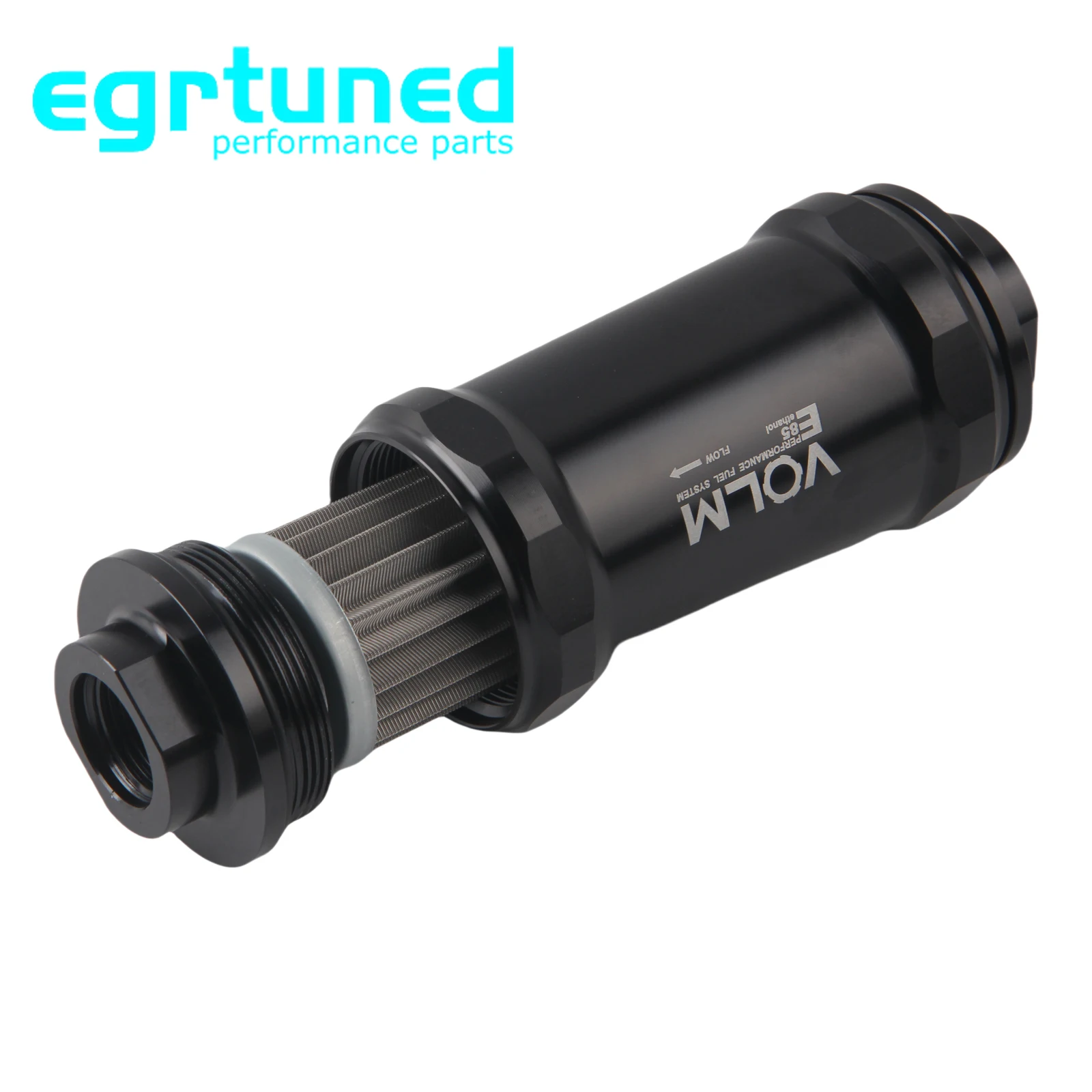 

AN6 / AN8 / AN10 Inline Fuel Filter E85 Ethanol With 100 Micron Stainless steel element VOLM LOGO