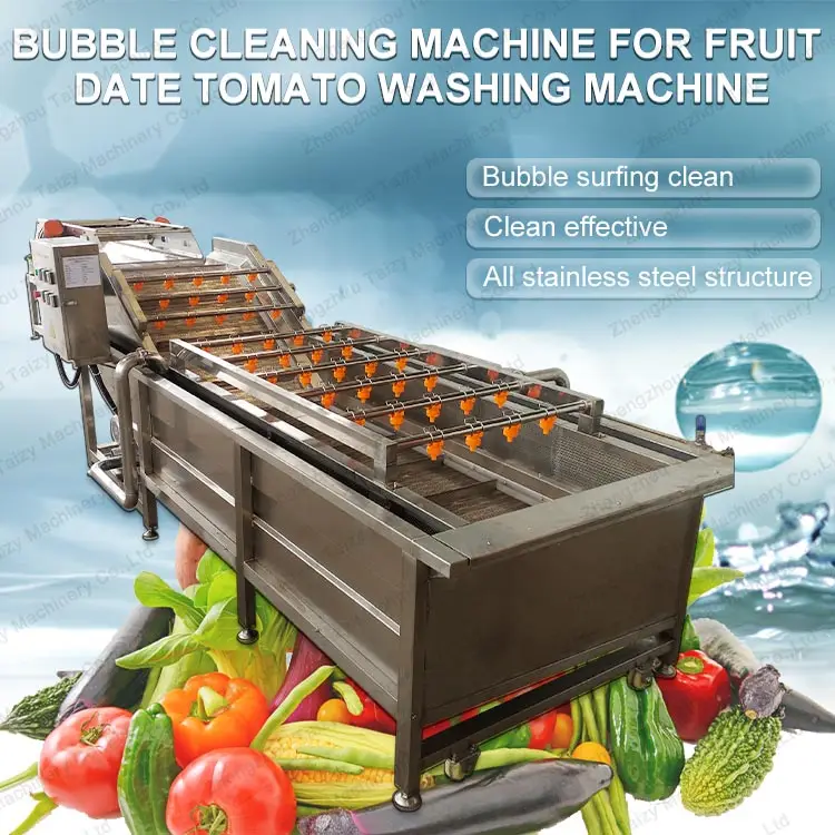 Pepper Jalapeno Cleaner Ozone Bubble Washer Fruit And Vegetable Cleaning Machine