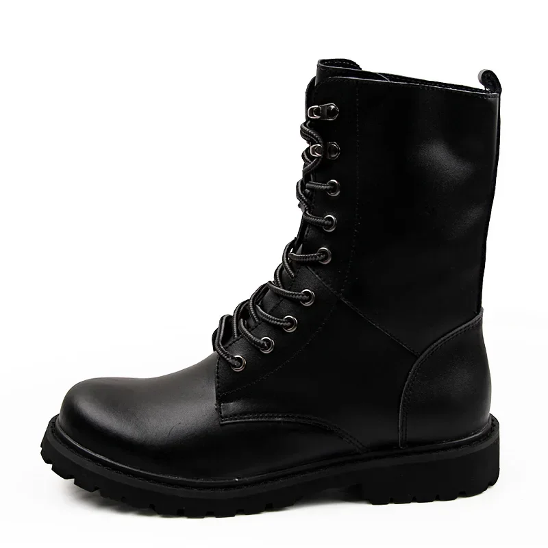 Botas de cuero cálidas para hombre, zapatos de vaquero, informales, talla 38-48, Invierno