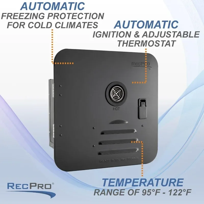 Repro RV pemanas air tanpa tangki | Pemanas air panas sesuai permintaan 42,000 pemanas air Gas BTU termasuk Remote Control