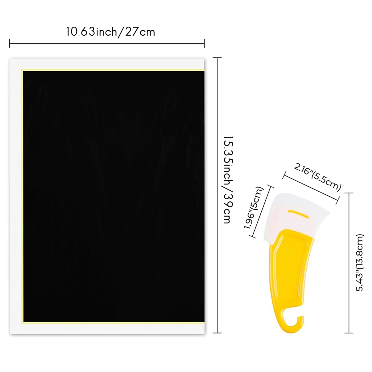 Black Laser Engraving Marking Paper, 4 PCS Laser Color Paper with Scraper, 39x27cm for Fiber Lasers, Ceramics