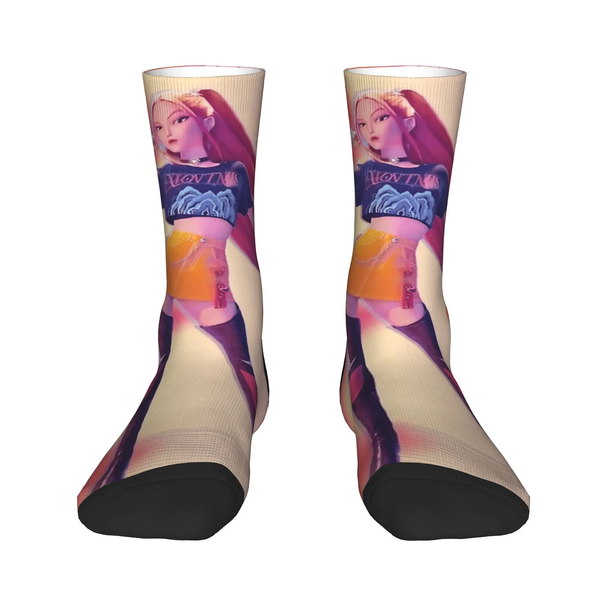 Baby Saja KPop Demon Hunters Chibi Art Stockings Men Socks Medium Soft Casual Socks Autumn Cycling Anti Sweat Custom Socks Gift