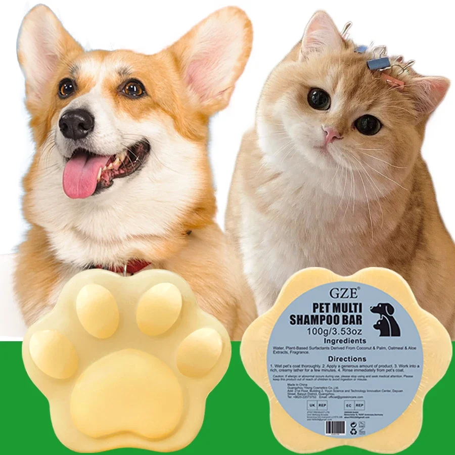 

Pet Shampoo & Conditioner 2 in 1 Bar Soap Dogs & Cats - Helps Itching Hot Spots Irritation & Allergies Sensitive Skin