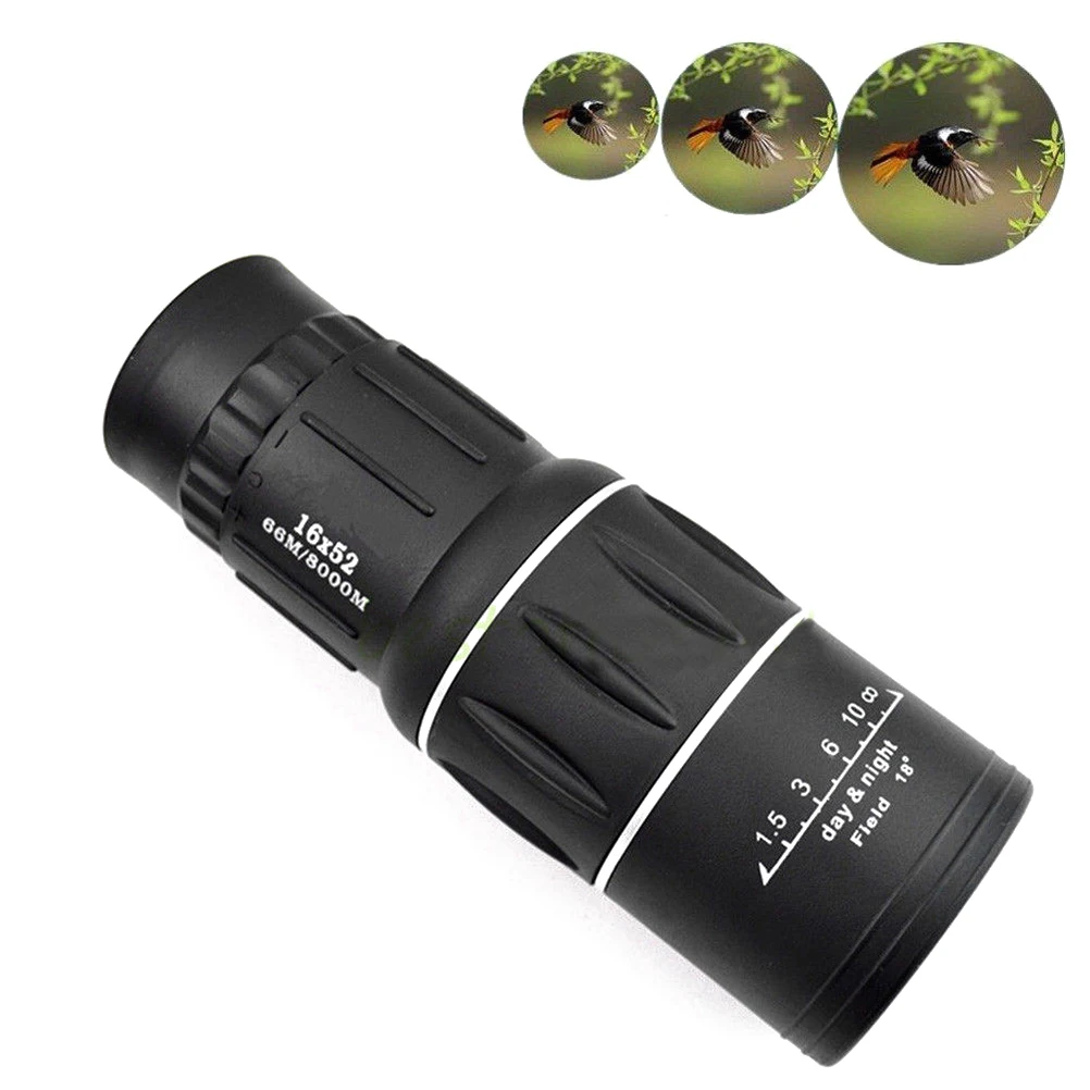 

16X52 Monocular Telescope High Power Silver Plated Prism 98% Refractive Index Compact For Outdoor Bird Watching Hiking Camping