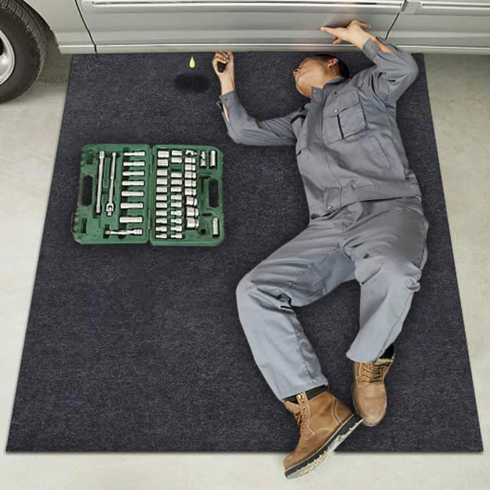 36 x 60inch Car Maintenance Mat Oil Felt Proof Protective Waterproof Garage Mat Floor Tools Automotive Repair Creeper Pad 