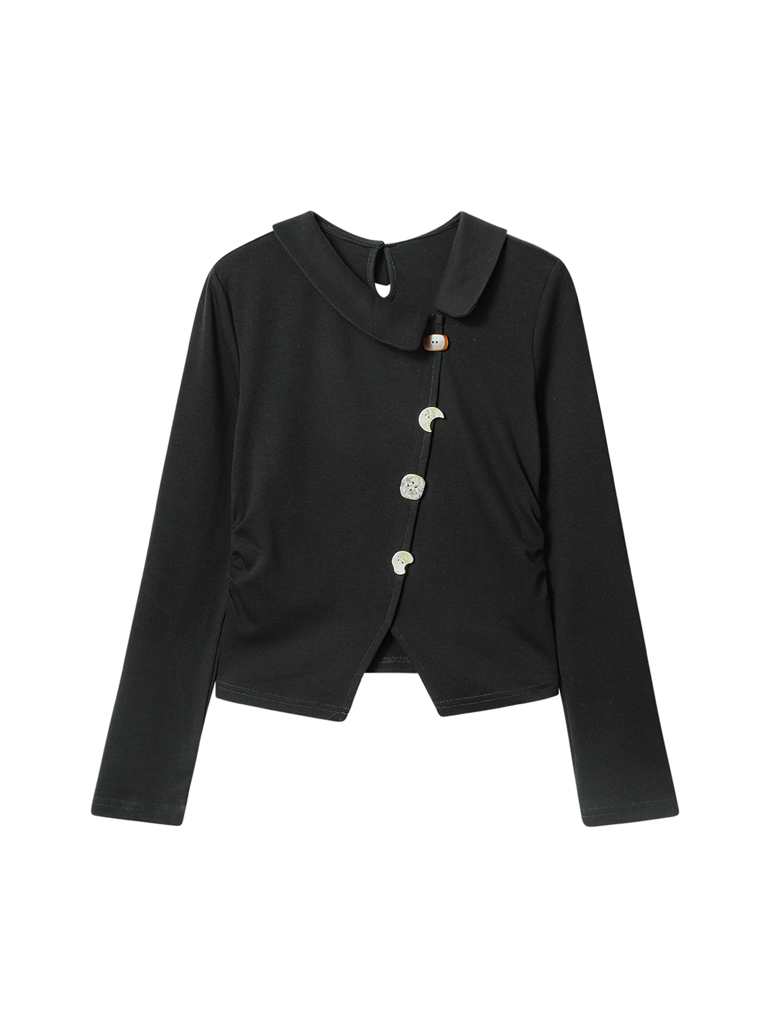 

Women's Black Gothic Y2k V-Neck T-shirt Vintage Aesthetic Harajuku Gyaru Emo Tee Top Long Sleeve T-shirts 2000s Clothes Autumn