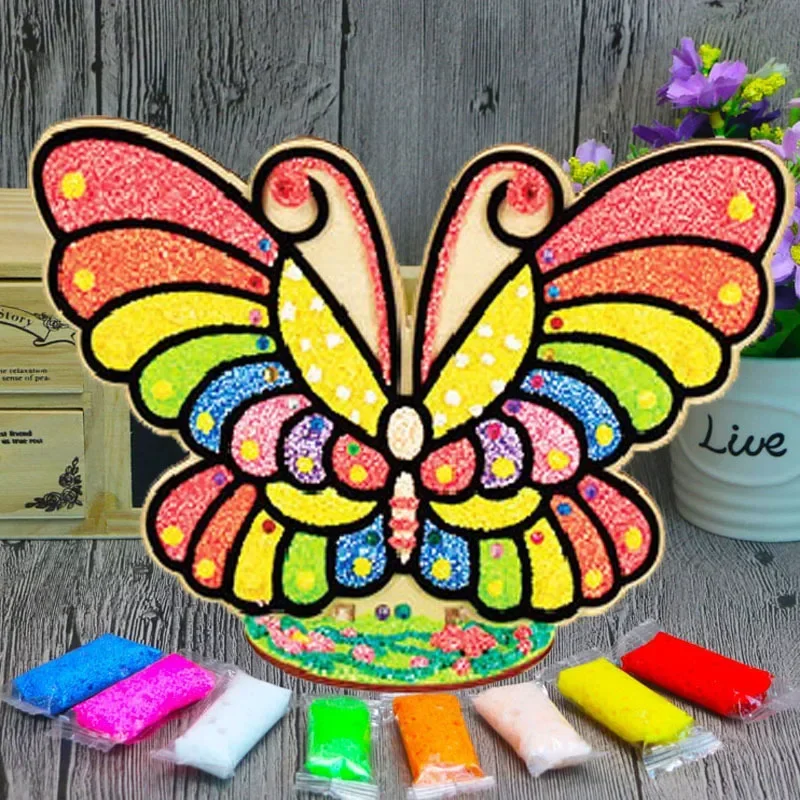 3d Hout Sneeuwvlok Klei Schilderij Kinderen Diy Creatieve Kleurrijke Modder Painting Speelgoed Board Art Painting Tool Kind Educatief Speelgoed