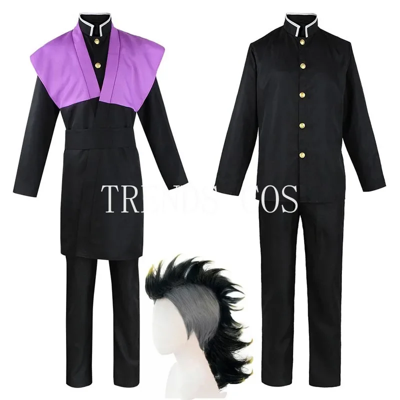 Anime Shinazugawa Genya Cosplay Costume Uniform Shirt Pants Suit Halloween Carnival Party Genya Outfits Wig for Comic Con