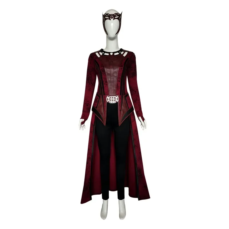 Superhero Wanda Cosplay Maximoff Costume da donna vestito con copricapo scarlatto Cosplay Outfit In Multiverse of Madness Witch Outfi