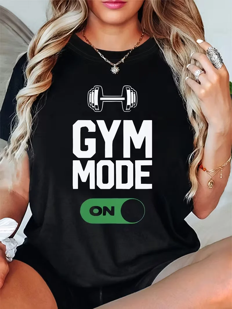 

2025 Новая рубашка унисекс с буквенным узором и принтом в уличной моде, с короткими рукавами из чистого хлопка, с круглым вырезом и короткими рукавами