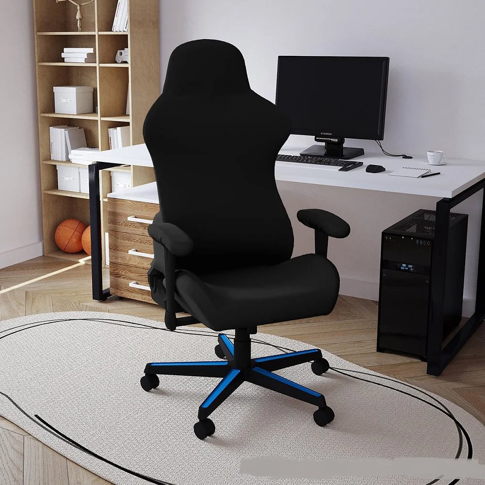 1PC Black Milk silk solid color e-sports chair cover, internet cafe sports seat chair cover, dustproof elastic chair cover