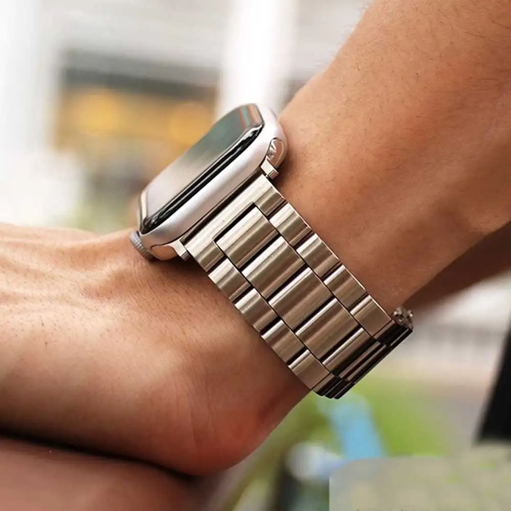 

Поп-ремешок из нержавеющей стали для Apple Watch Band 44 мм 45 мм 38-42-40-41 мм Браслет с металлическими звеньями IWatch Series 10 8 7 6 5 4 3 Se Ultra