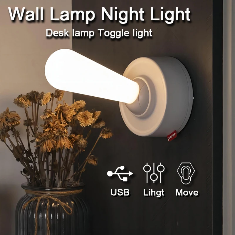 

Silicone Wall Lamp LED Night Light Intelligence Control Toggle Light USB Rechargeable Sleep Bedside Lamp For Decoration Wall Art