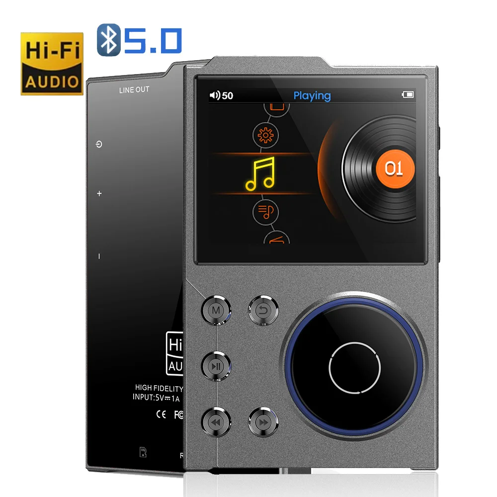 New HiFi MP3 Player 16GB Memory 2.4-Inch Screen Lossless DSD High-Resolution Digital Audio Music Player Supports Up to 128GB