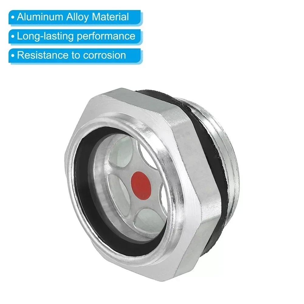 Air Compressor Oil Sight Glass M27*1.5 Aluminum Oil Level Gauge Metalworking Equipment Replacement Parts Air Compressor Accessor