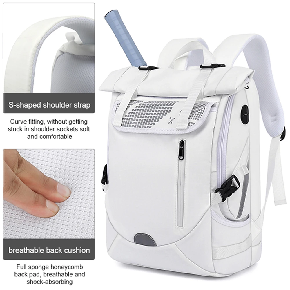 

Теннисная сумка, женский теннисный рюкзак, мужской вмещающий 2 ракетки, с отделением для обуви, большой рюкзак для мяча-пикаля.