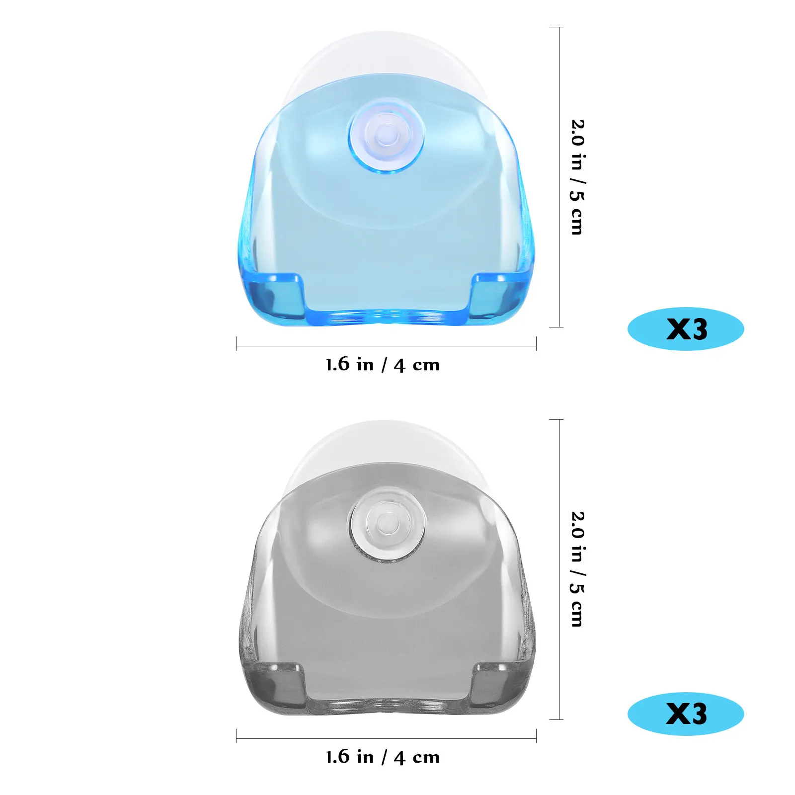 6Pcs Cup Holder for Shower Wall Bathroom Shaver Holder Hanger with Fast Drying Hygienic Storage Ideal for Home