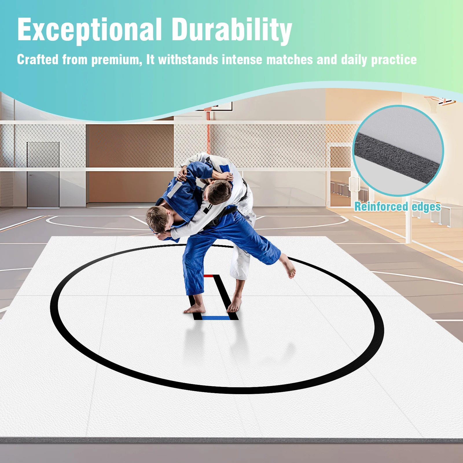 10x10ft Tragbare MMA/BJJ/Judo/Gymnastik-Trainingsmatte Wushu Sanda Judo Rutschfeste Matte für Grappling Kampfkunst Boxen