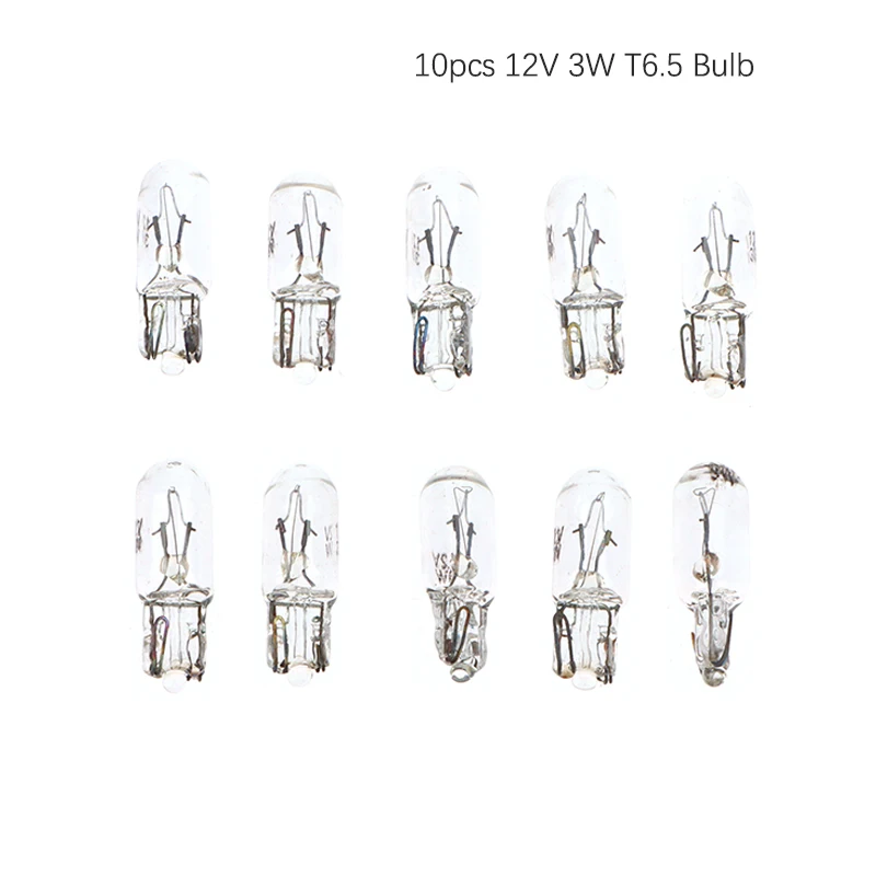 

10Pcs Bulb 12V 3W T6.5 Car Dashboard Instrument Panel Light Indicator Light Automotive Products Car Accessories