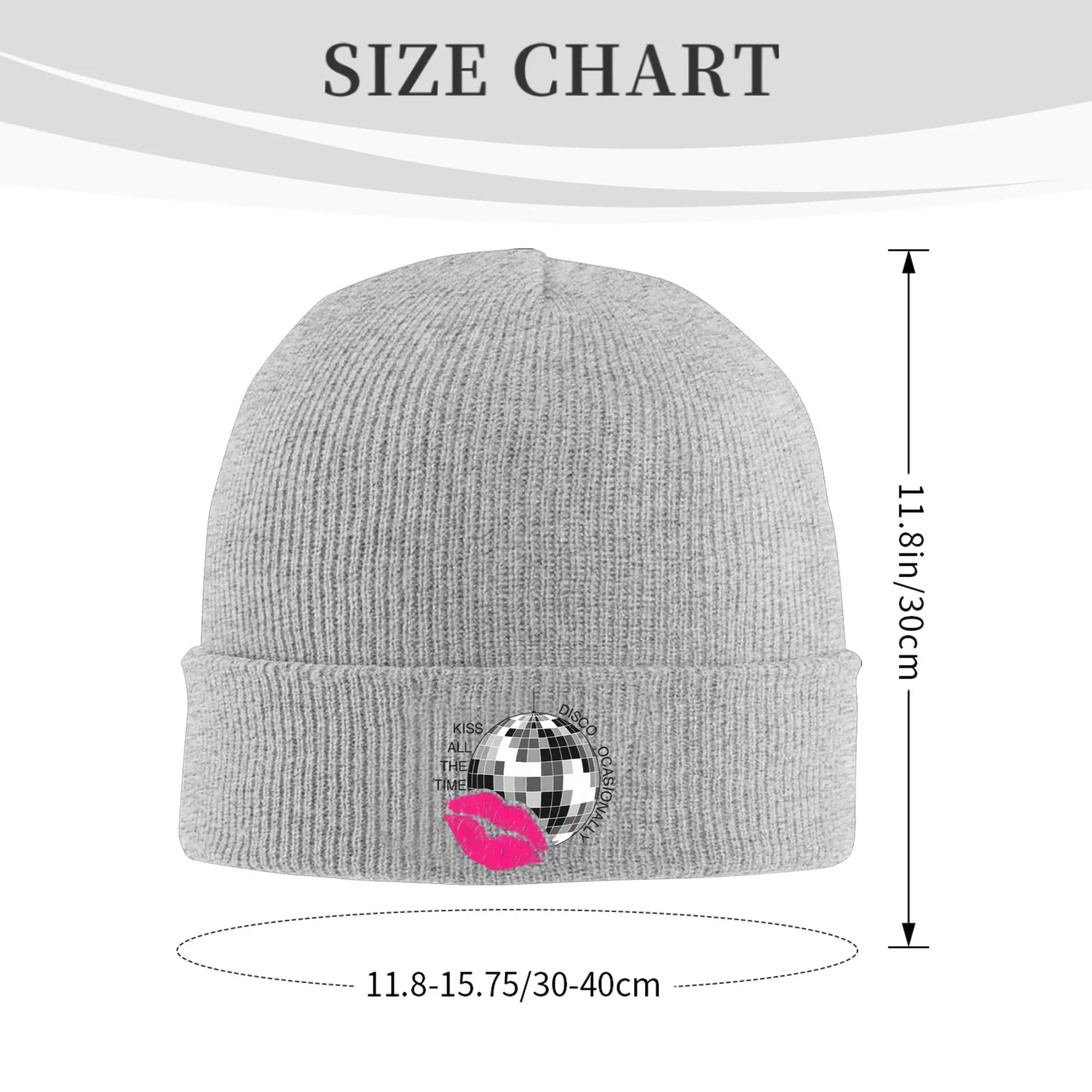 Kiss & Disco  Kiss All The Time Disco Knit Hat Beanies Autumn Winter Hat Warm Unisex  Casual Muisc Caps for Men Women Gift,