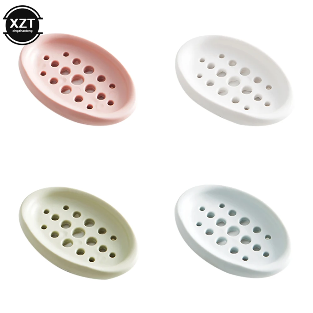 New Silicone Soap Holder Drain Tray Non-slip 2 in 1 Multifunctional Washable Bathroom Kitchen Accessories Openwork Soap Storage