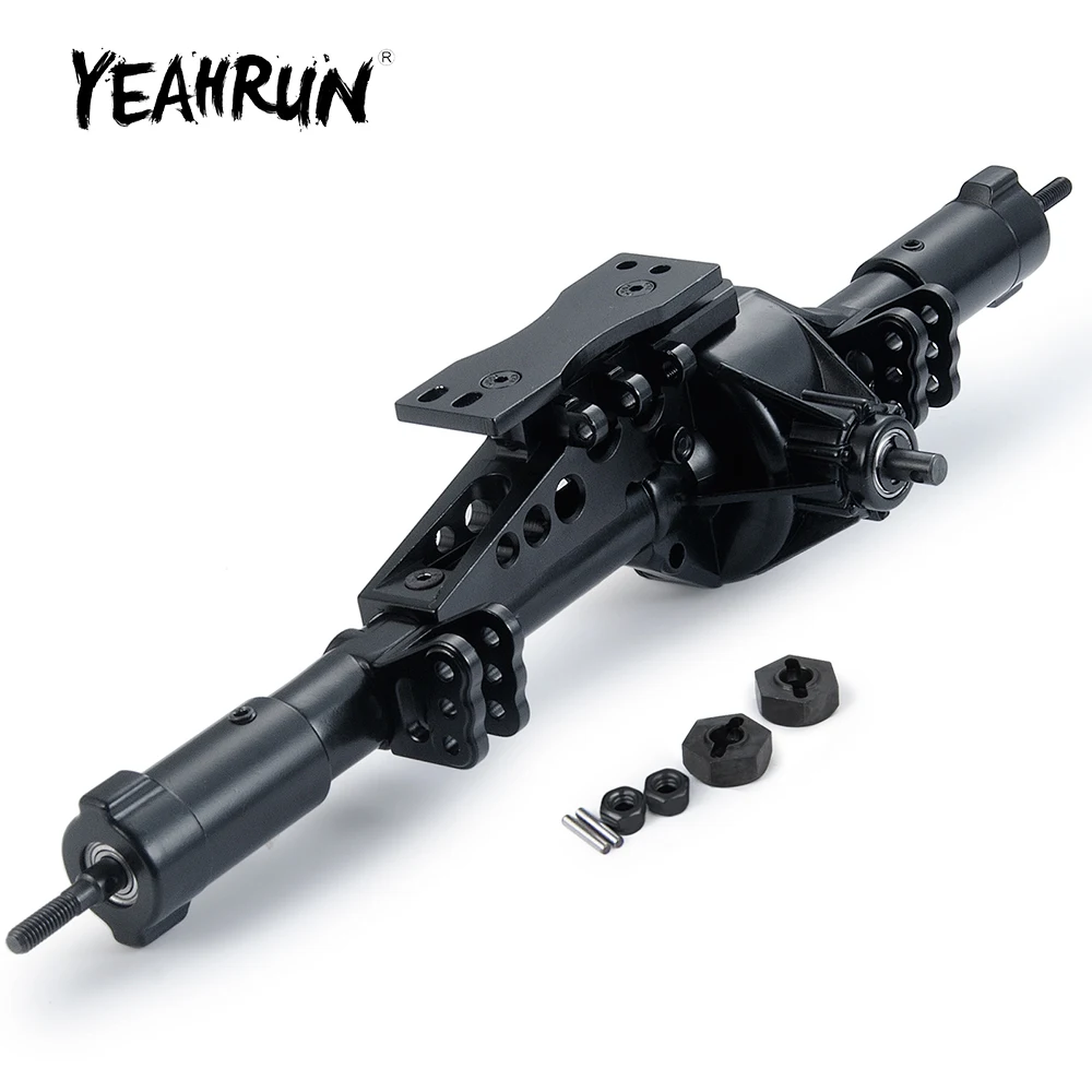 YEAHRUN Black Complete Aluminum Alloy Axle for Axial Wraith 90018 1/10 RC Crawler Car Upgrade Parts Accessories