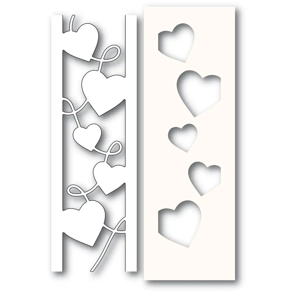 Curvy Heart Side Strips Metal Cutting Dies for New Arrival 2022 Scrapbooking Valentine Frame Card Craft Supplies Stencil