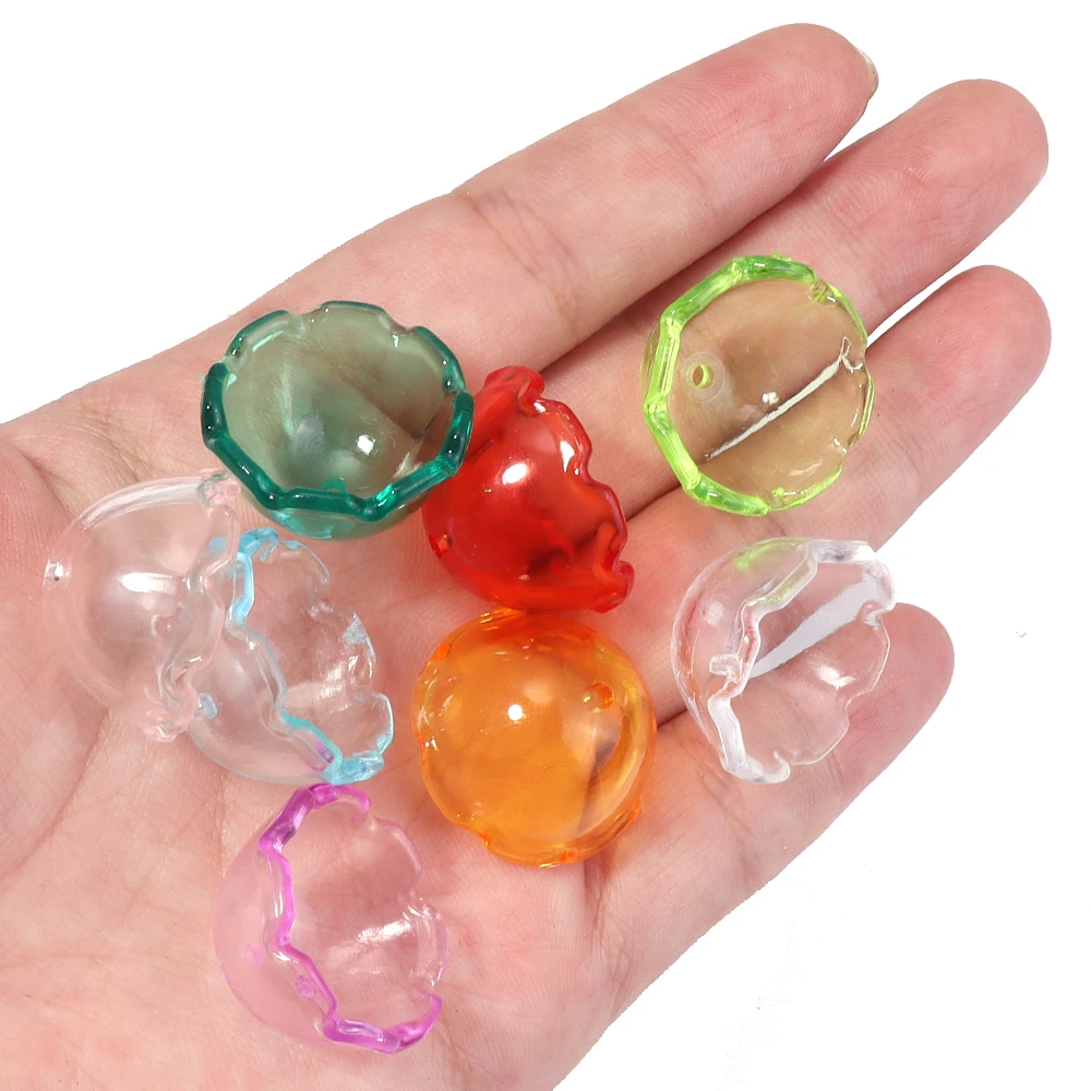 30pcs 13x22mm Transparent Wind Bell Acrylic Beads Colorful Jellyfish Loose Beads For DIY Keychain Hanging Jewelry Handmade Charm