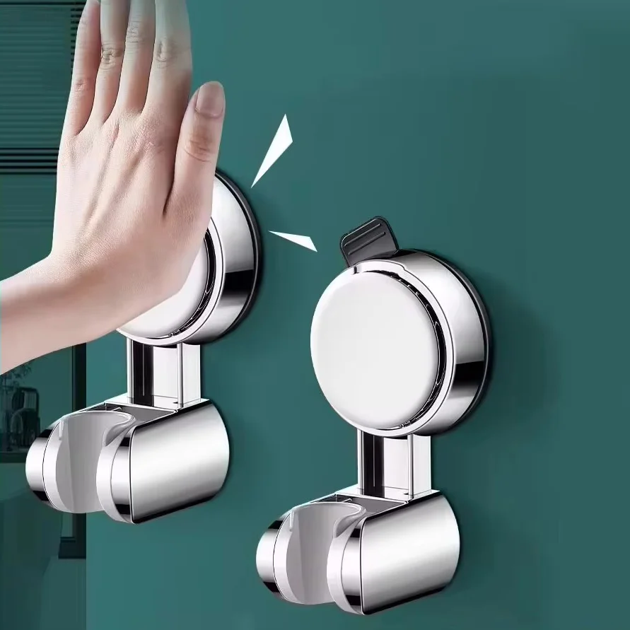 Unique Horizontal Setting Suction Cup Handheld Shower Head Holder Large Shower Supports Relocatable Wall Mounted Shower Holder