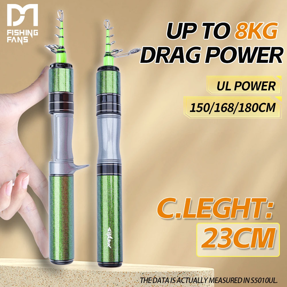 

Удочка телескопическая FISHINGFANS KUAISHA SUPER SHORT MINI 1.5м 1.68м 1.8м, ультралегкая, карбоновая, портативная, с цельным кончиком, для путешествий