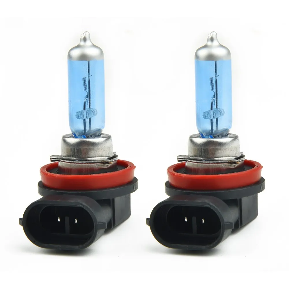 2XAuto H11 DC12V 55W Super Bright Ultra White Fog Halogen Bulb Auto HeadLight Lamps 6000K White Halogen Bulbs Car Accessory