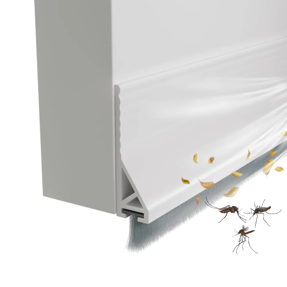 

Дверная уплотнительная лента длиной 39 дюймов, дизайн щетки, силиконовый материал под дверным зазором, прочный клей, блокиратор пыли, дверная подметание