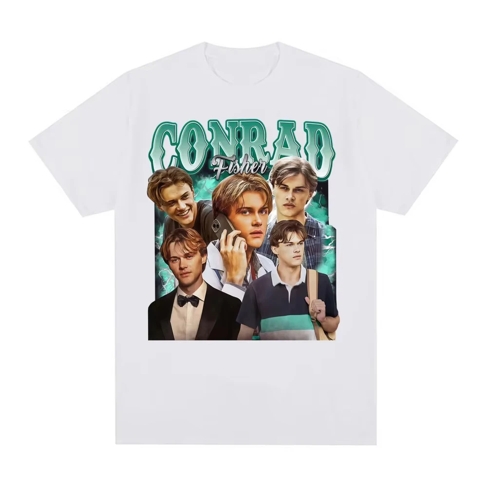 تي شيرت Team Conrad Fisher العصري للفيلم جرافيك صيفي 100% قطن مطبوع تي شيرت رجالي عتيق كبير الحجم مريح عالي الجودة Y2K