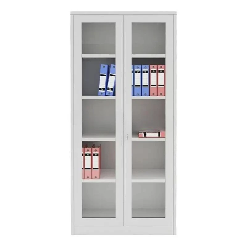 CL File Cabinet Iron Storage Archive Office Full Glass Cabinet with