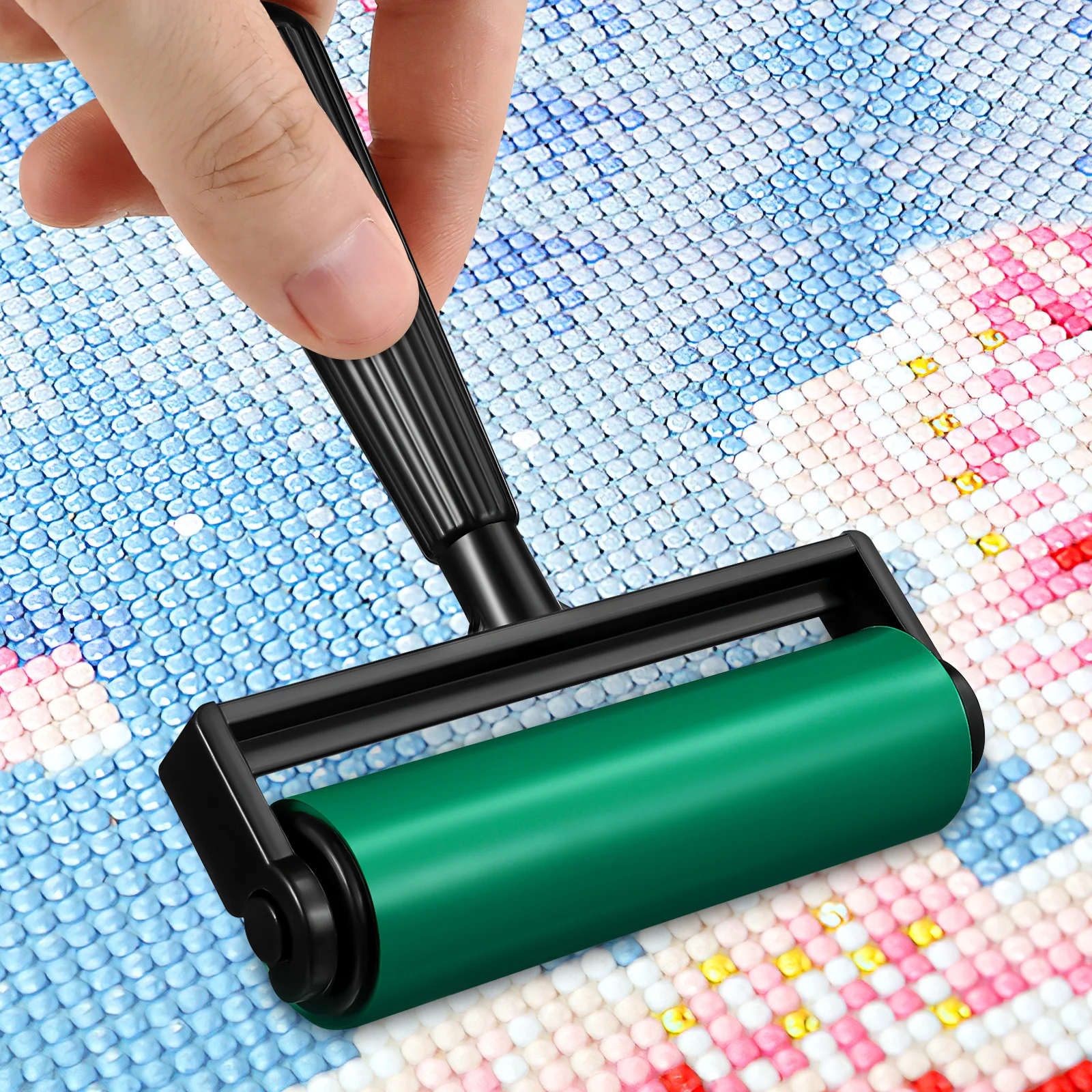 

Rubber Printmaking Roller 10Cm Flat Cylinder Detachable Handle Smooth Rolling Tool for Stamping Ink Glue Crafts