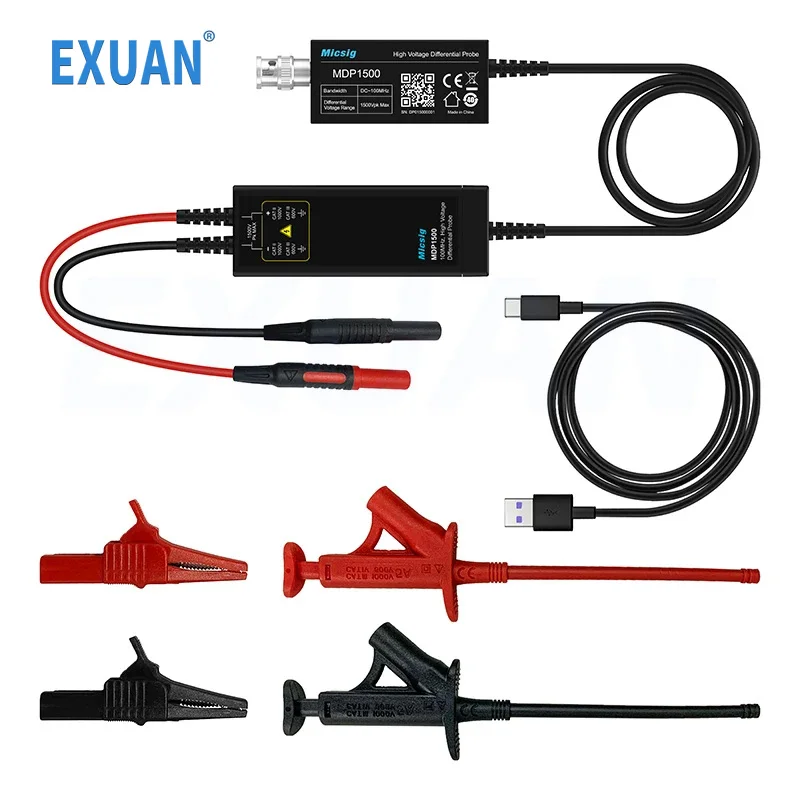 MDP1500 High-voltage Differential Probe 100M ±1500V Oscilloscope Probe Low Noise Floor Test High-frequency & High-voltage Signal