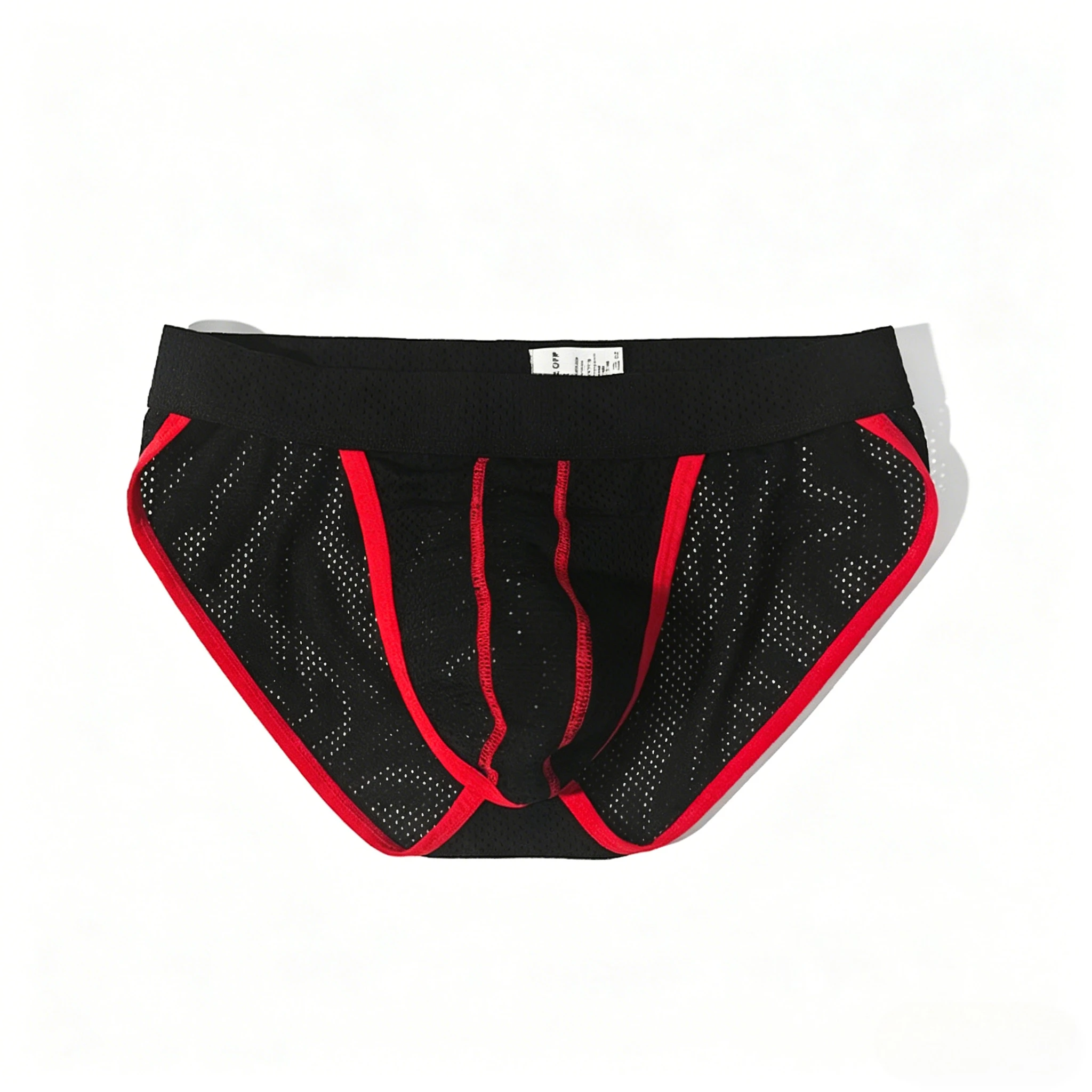 

Men's Mesh High-Cut Briefs Low Waist Breathable Bikini Underwear with Contrast Trim Youth Fashion High Fork Underpants Knickers