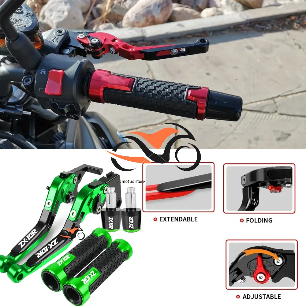 

Motorcycle Clutch Brake Levers Handlebar Grips Ends For Kawasaki ZX10R ZX-10R 2006-2015 2008 2009 2010 2012 2013 2014 2007