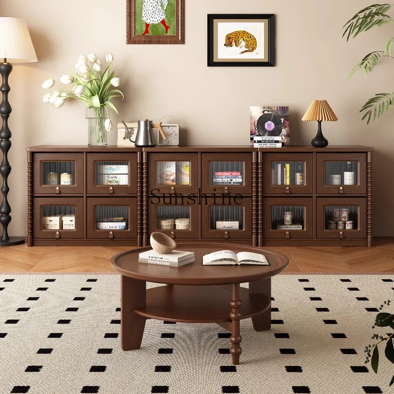 French solid wood combination TV, medieval style module, living room furniture, floor cabinet
