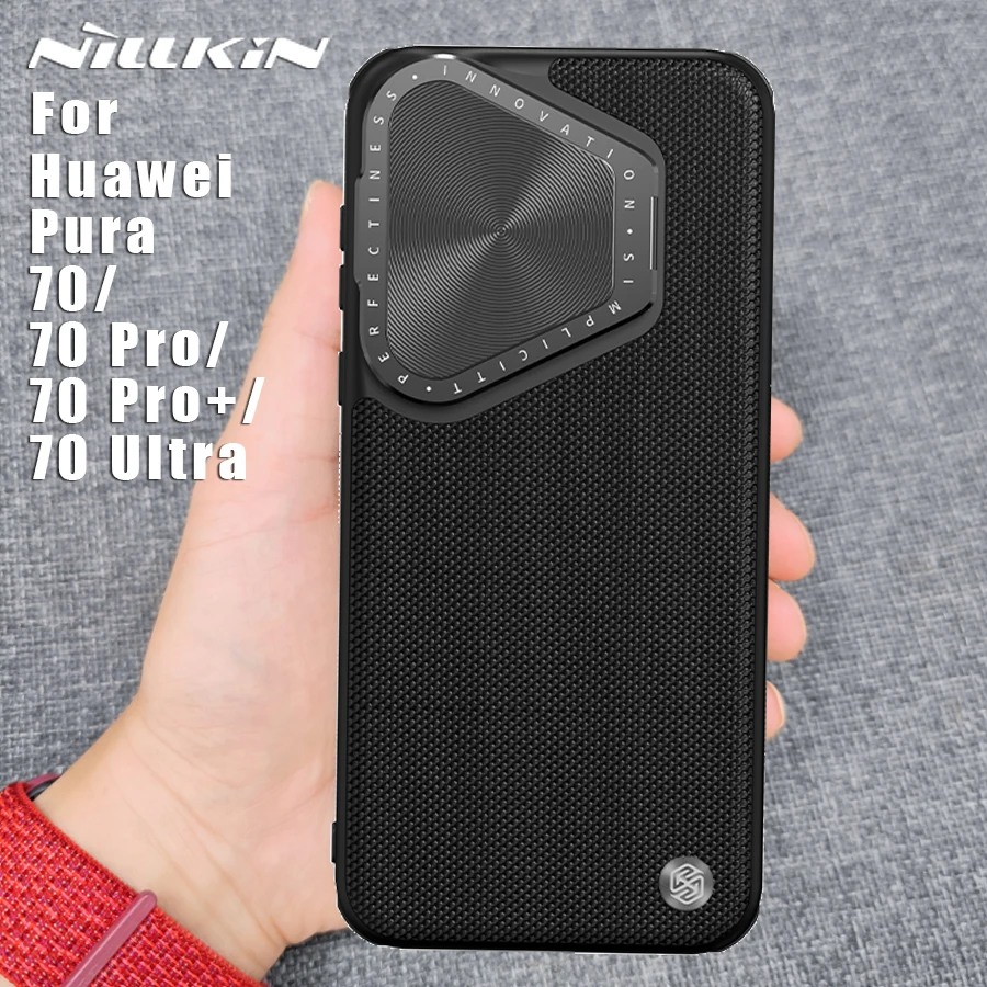 

Чехол NILLKIN для Huawei Pura 70 Pro/70 Pro Plus, текстурированная опора, объектив 360, полная защита камеры, задняя крышка CamShield
