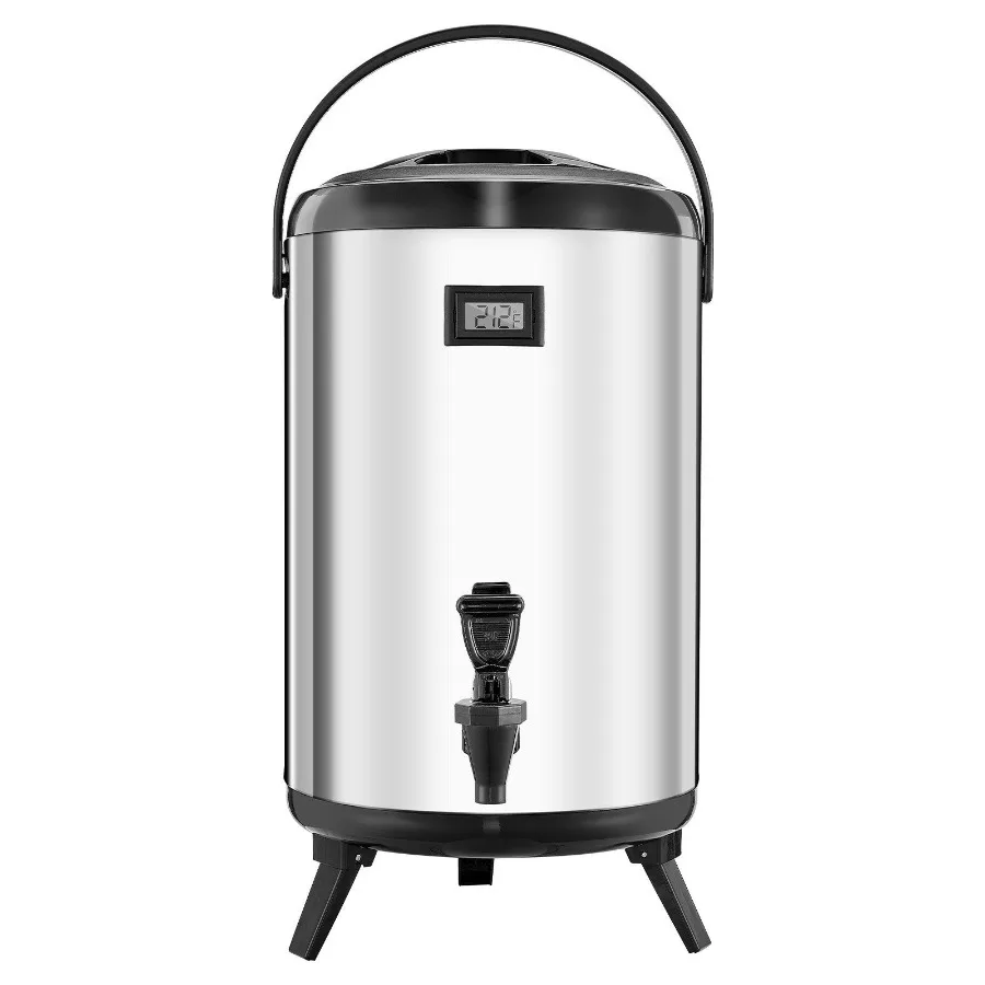 

Insulated Beverage Dispenser for Hot Cold Drinks 3.2 Gal Stainless Steel