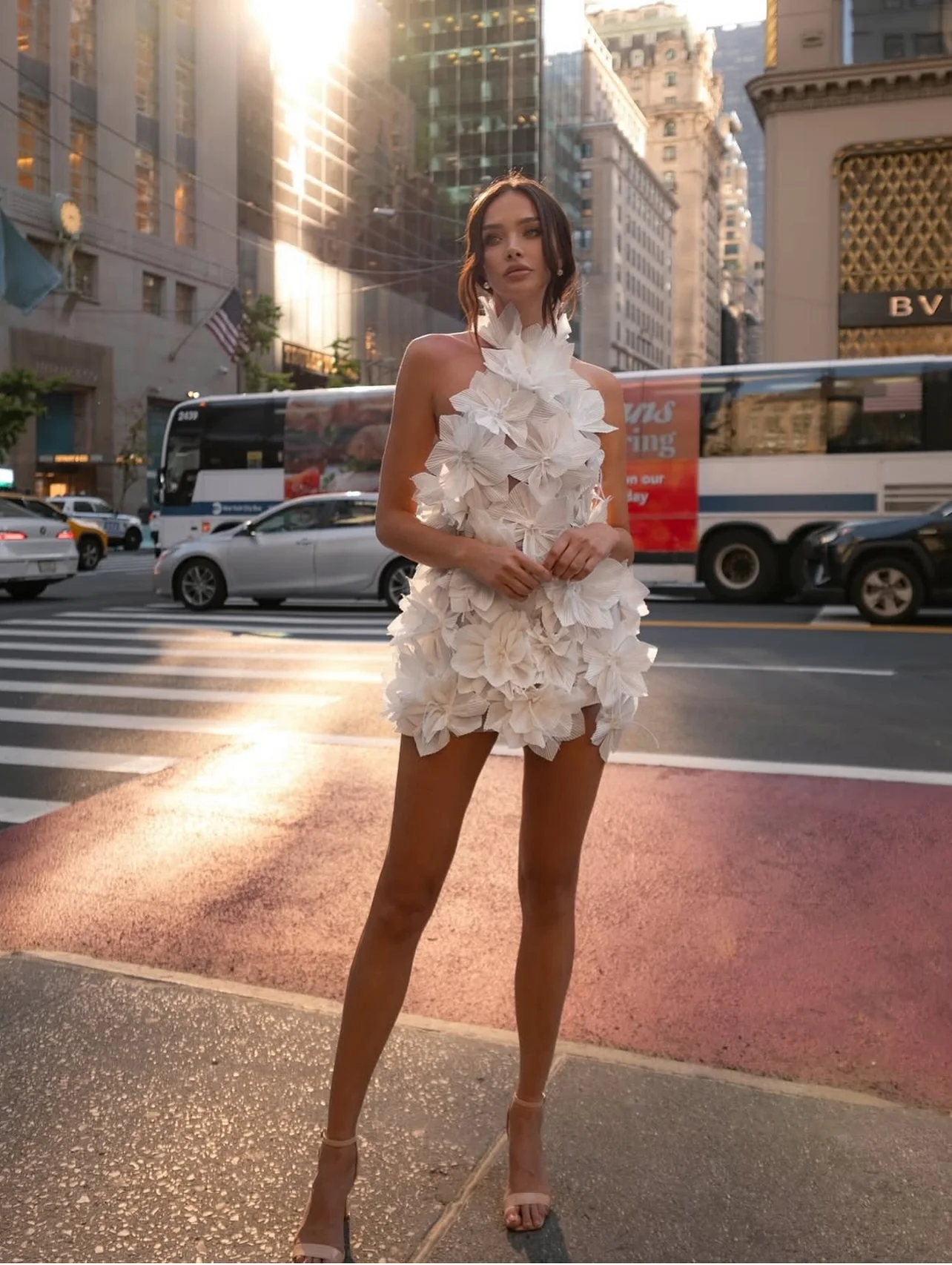 فستان قصير مع رسن مزين بالورق ثلاثي الأبعاد - بدون ظهر، منحوت، عطلة بوهو، على الطراز الصيني، فستان صيني جديد، عرقي