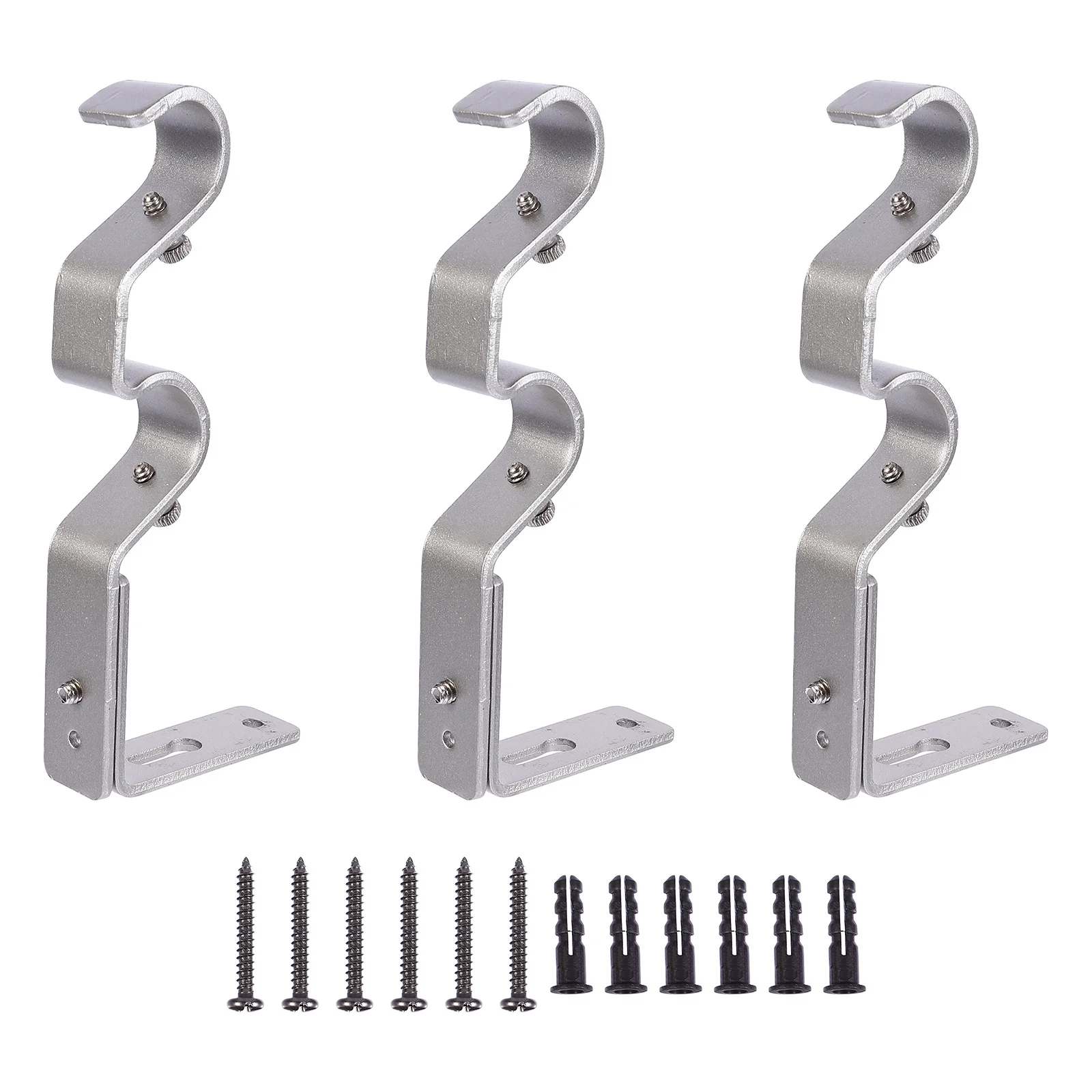 3 قطعة دعامات قضيب الستارة شديدة التحمل من الحديد للمنزل والمكتب والفندق رفوف عمود الستائر المنزلية البسيطة القابلة للتعديل