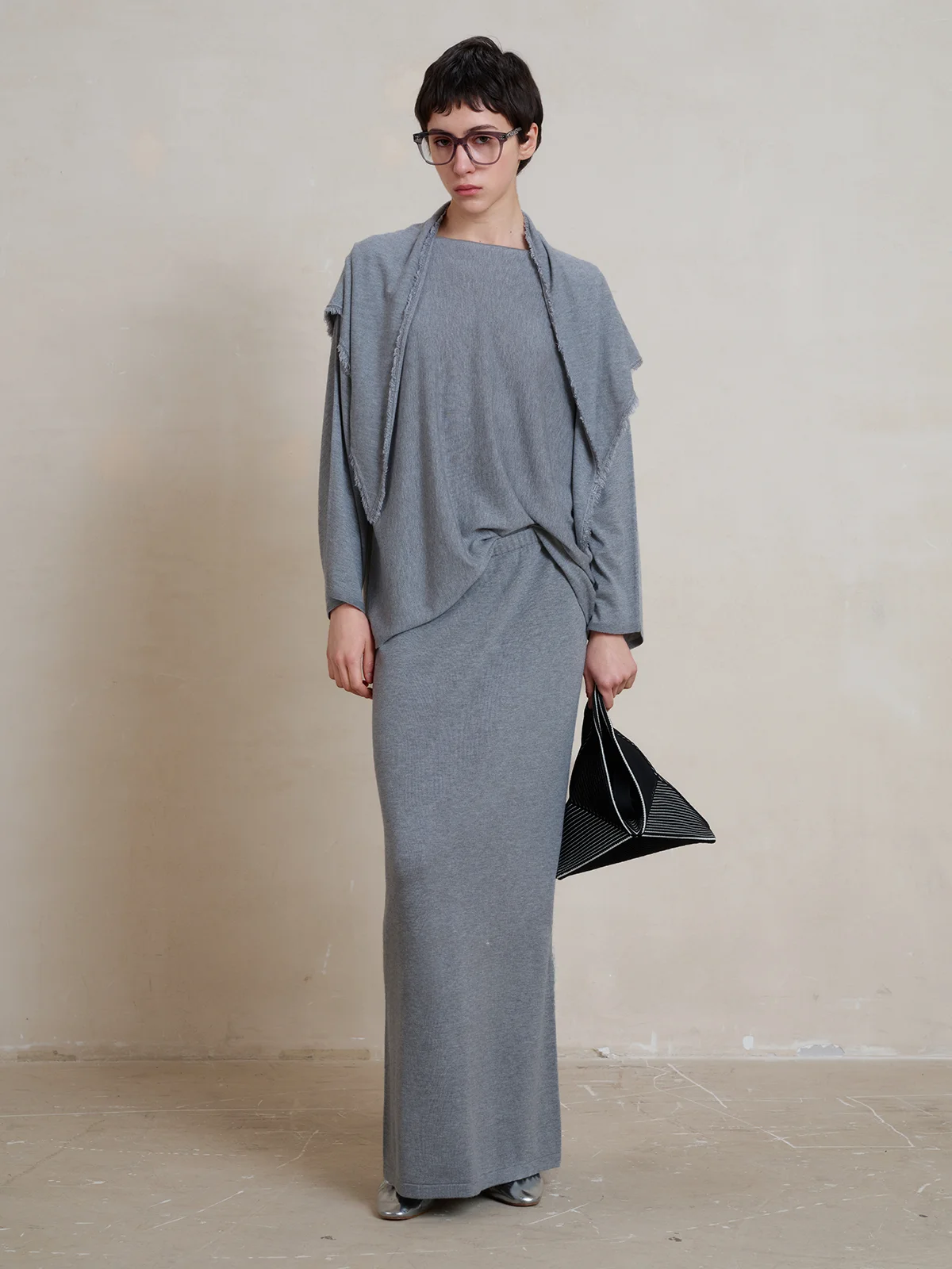 

Женский вязаный шерстяной свитер WITTYFOX свободного кроя с длинным рукавом, серый, весенняя новинка, простой модный стиль, смесь модала, нейлона и кашемира