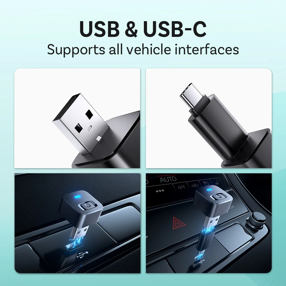 Ottocast Mini Dot Kabelloser Carplay-Adapter Android Auto Dongle Kabelgebunden zu Kabellos WiFi 6 Bluetooth 5.4 Plug & Play für Audi Kia – Detail 20