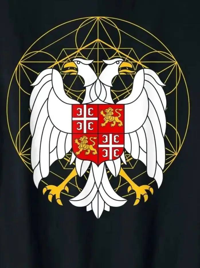 

Serbian Double Headed Eagle for A Serbia Coat of Arms Fan Men T-Shirt Short Sleeve Casual 100% Cotton O-Neck Summer Shirts